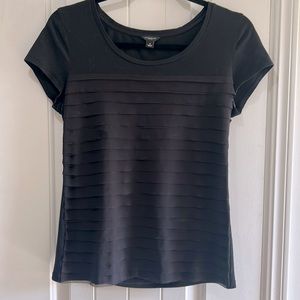 Ann Taylor Black layered short sleeve scoop neck tee shirt. Super soft v& comfy